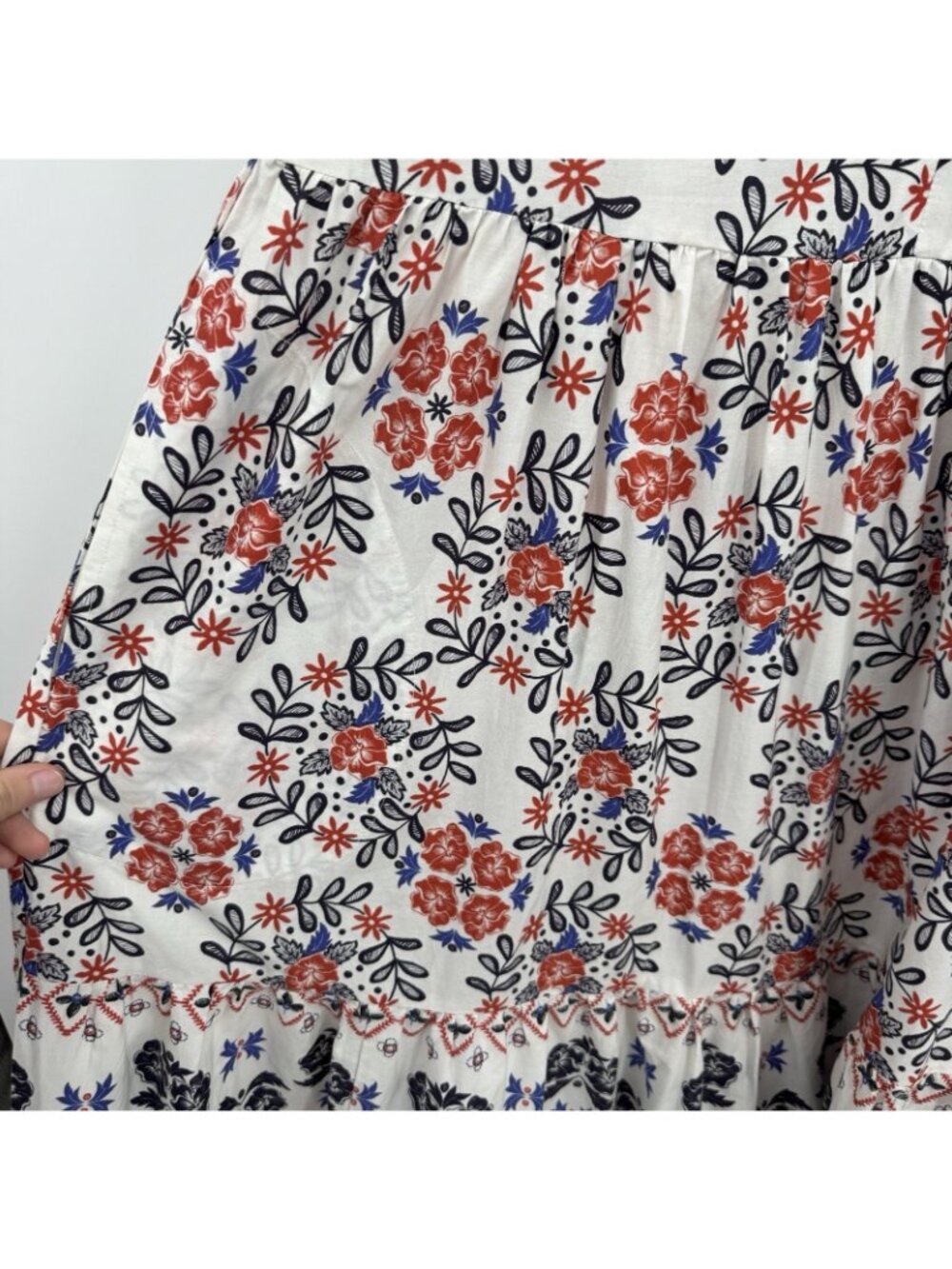 Oliphant Cotton Floral Paridiso Navy V-Neck Maxi Dress size M Medium NWT $298 - Picture 4 of 6